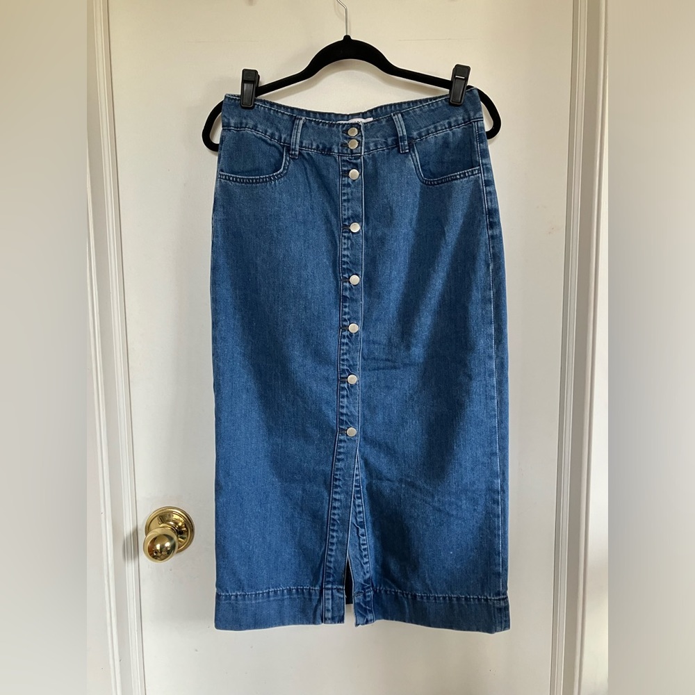 Glamorous | denim button up skirt | 8 tall